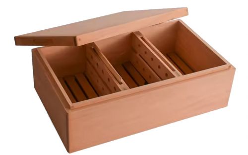 Humidor 80-90 szivar részére, tömör spanyol cédrusfa, natur szivar tároló doboz - Achenty!