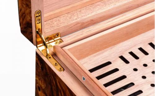 Luxus Humidor 60-80 szál szivar részére, Habana spanyol cédrusfa szivar doboz, párásítóval, hygrométerrel