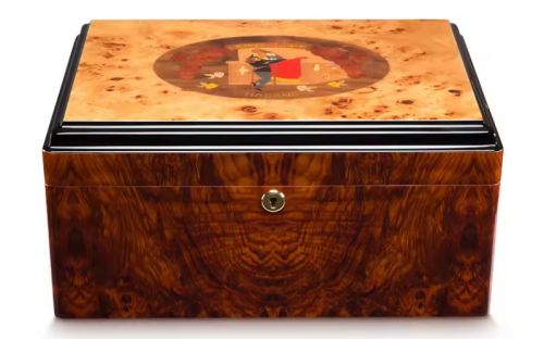 Luxus Humidor 60-80 szál szivar részére, Habana spanyol cédrusfa szivar doboz, párásítóval, hygrométerrel