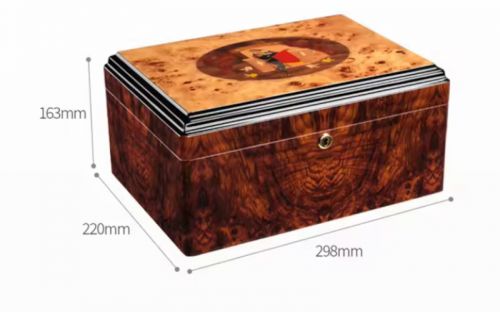 Luxus Humidor 60-80 szál szivar részére, Habana spanyol cédrusfa szivar doboz, párásítóval, hygrométerrel