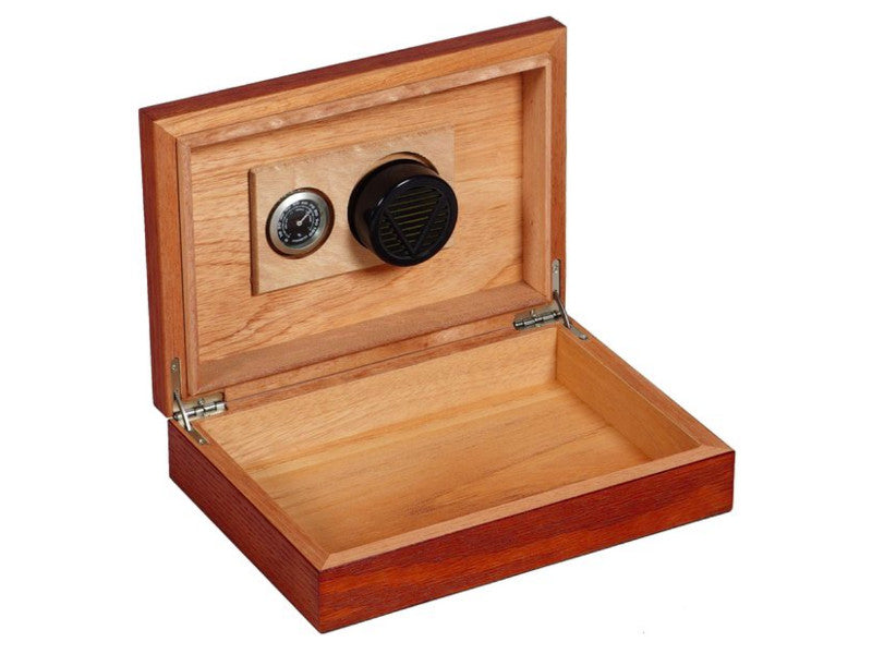 Achenty! Humidor 30 szál szivar részére, szivartartó doboz, párásítóval, hygrometerrel - világosbarna