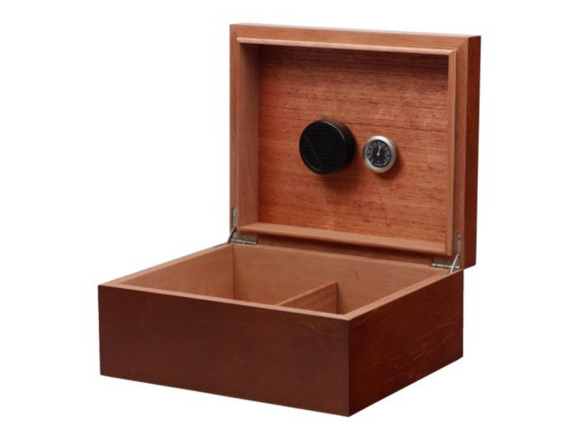 Humidor 40 szál szivar részére, szivartartó doboz, párásítóval, hygrometerrel - világosbarna, Achenty!