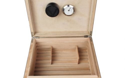 Achenty! Exkluzív-Luxus humidor 50 szál szivar részére, spanyol cédrusfa, párásító, hygrometer - dióbarna