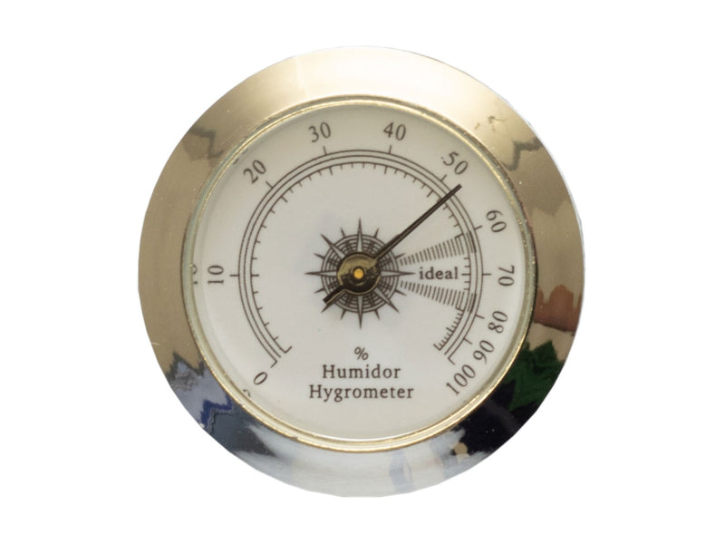 Humidor hygrométer - ezüst színű, fehér hátlappal (5cm)