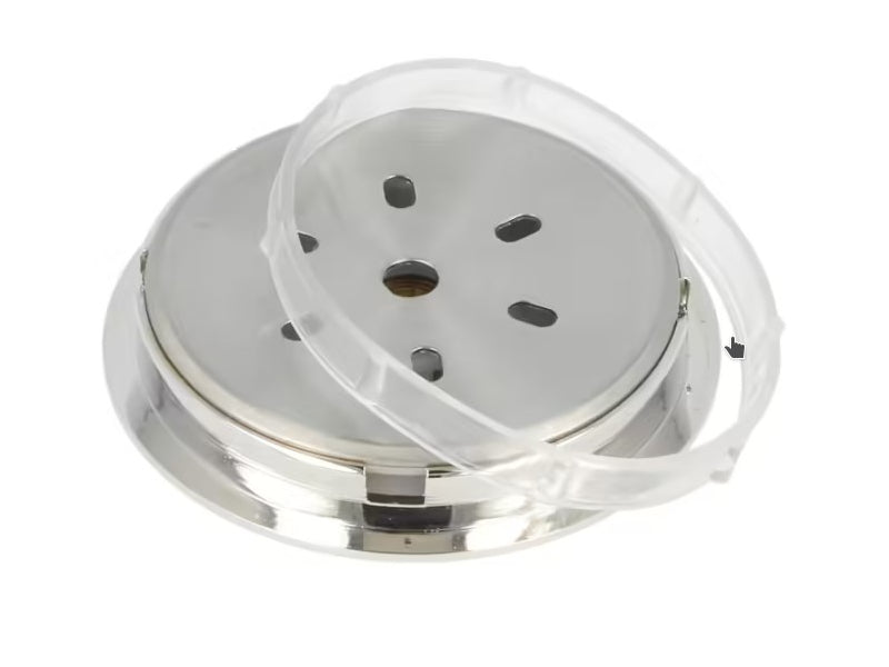 Humidor hygrométer - ezüst színű, fehér hátlappal (5cm)