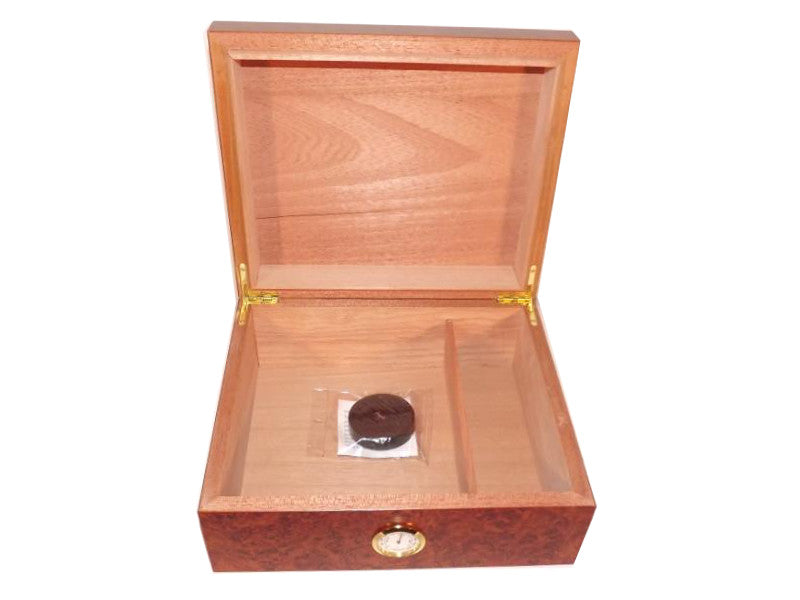 Humidor 40 szál szivar részére, cédrusfa szivar tároló doboz, párásítóval, külső hygrométerrel - gyökérmintás, Angelo