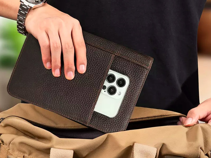 Hordozható szivartartó utazótáska - valódi bőr, kávébarna