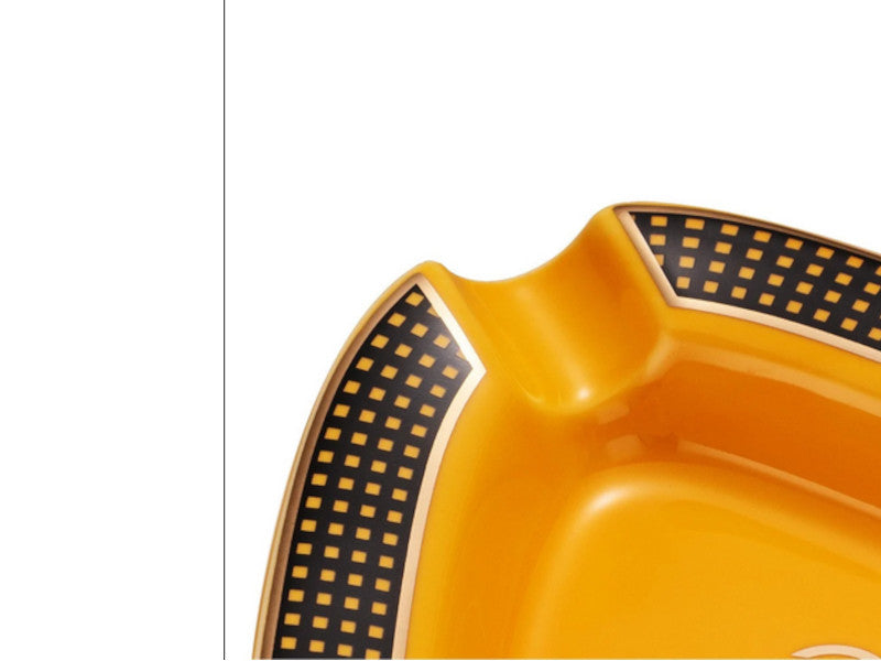 Szivar hamutartó 3 szivarnak - sárga kerámia