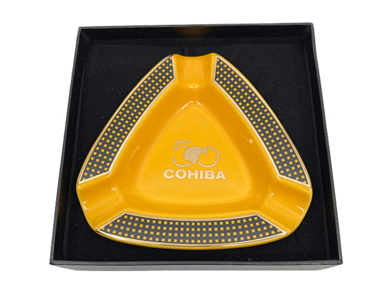 Szivar hamutartó 3 szivarnak - sárga kerámia